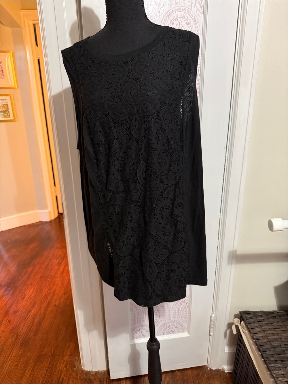 torrid Black Lace Overlay Tank Top